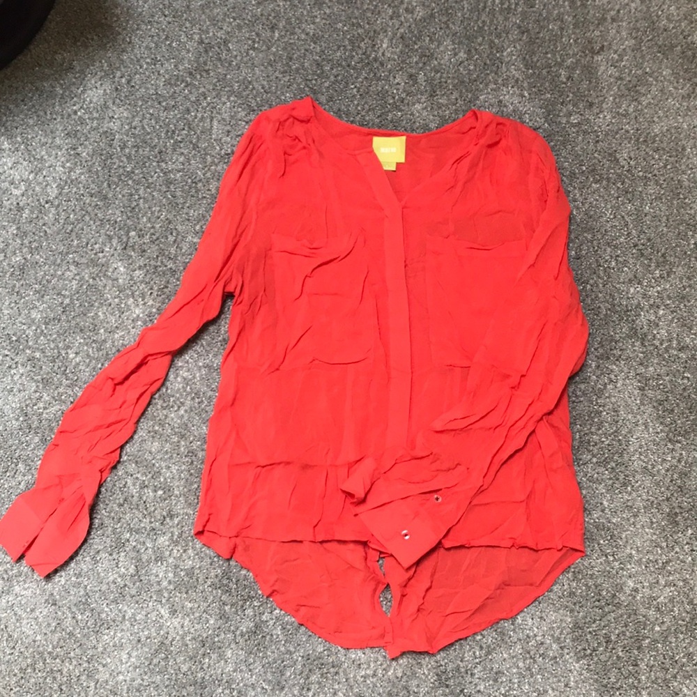 Anthropologie Maeve coral shirt